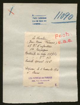 Expediente de Jean Marie François Le Chevalier