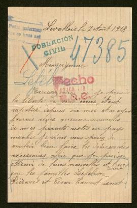 Expediente de Albèric Lefebvre y familia