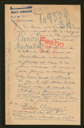 Expediente de Edouard Binon y Pierre Manaut