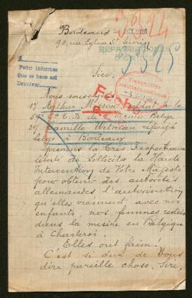 Expediente de madame Arthur Misson y madame Camille Witman y sus respectivos hijos