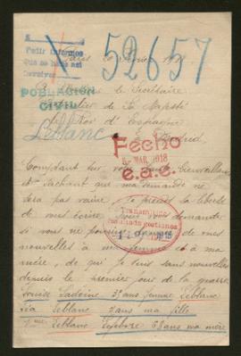 Expediente de la familia Leblanc Sadoine y de madame veuve Leblanc Lefèbvre