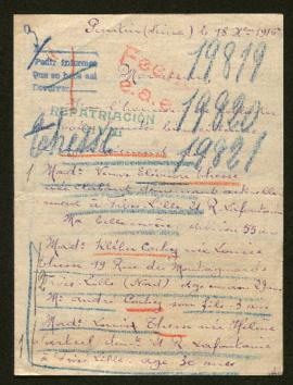 Expediente de Elèonore Thesse Clabaut y las familias Cochez Thesse, Thesse Sarteel y Decisy Dauchy