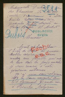 Expediente de mademoiselle Dubois