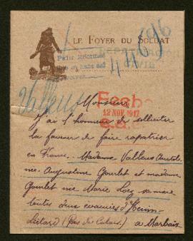 Expediente de mesdames Augustine Vallens Goubert y Marie Goubert Loez
