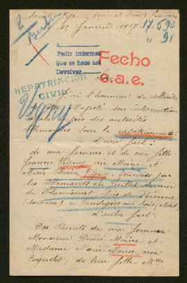 Expediente de las familias Vigny-Moine y Moine-Coquelet