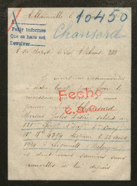 Expediente de Marius Jules Désiré Chansard