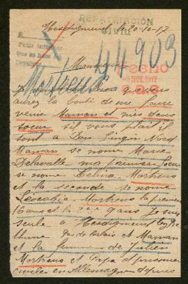 Expediente de la familia Mortreux Delavalle