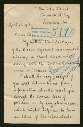 Expediente de J. G. Amps