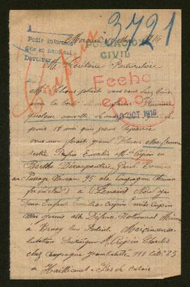 Expediente de Berthe Crépin Décarpentrie e hijos