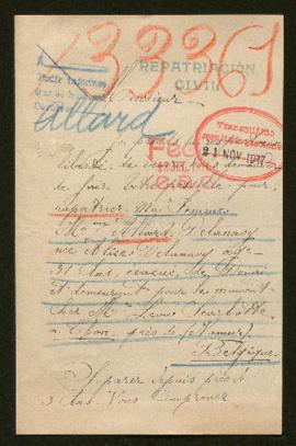 Expediente de Alice Allard Delannoy