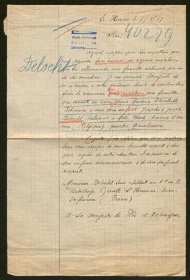 Expediente de la familia Delocht-Belmans