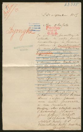 Expediente de madame Alphonse Dejonghe