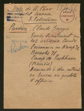 Expediente de Claude Georges Pardon