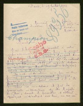 Expediente de Charles Désiré Jacques Champion