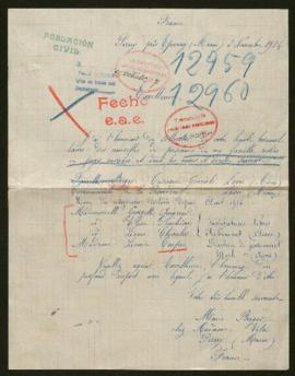 Expediente de la familia de Marie Berger y otros