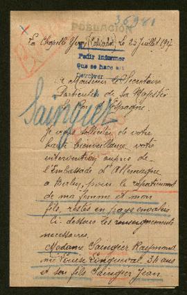 Expediente de la familia Saingier Longeval