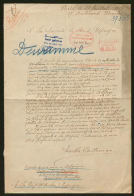 Expediente de madame veuve Dewamme