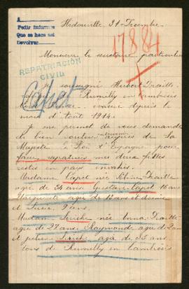 Expediente de las familias Capet-Draitte y Leriche-Draitte