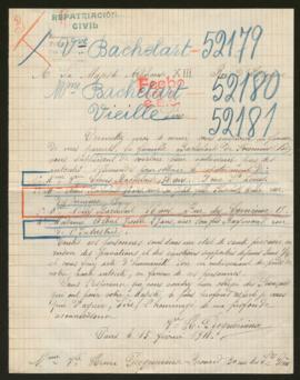 Expediente de madame veuve Clovis Bachelart, la familia Bachelart Keller y la familia de Albert V...