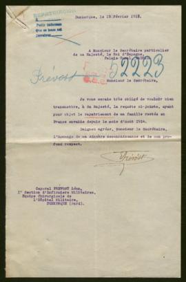 Expediente de Arthur Prévost y esposa, Rosalie Coucy y la familia de Arthur Prévost