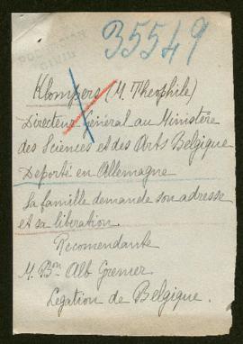 Expediente de Théophile Klompers