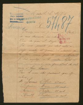 Expediente de la familia de Georges Lemaire