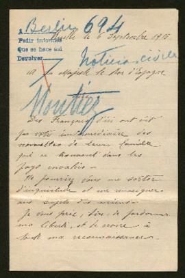 Expediente de madame Jules Montiez e hijos