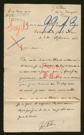 Expediente de madame Hugo Seyd