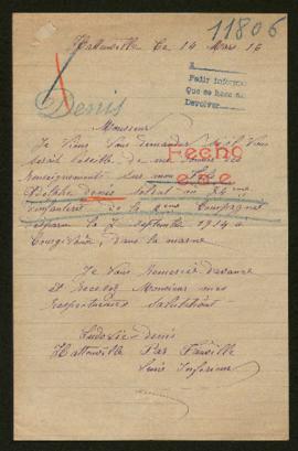 Expediente de Adolphe Denis