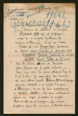 Expediente de François Corrieras y de Louis Victor Lefort