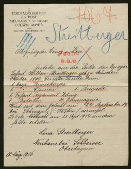Expediente de Wilhelm Streitberger