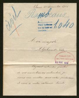 Expediente de madame Elie Rambeaux e hijo