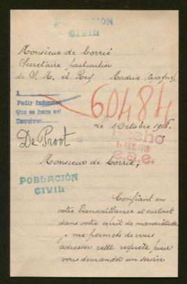 Expediente de monsieur de Proot