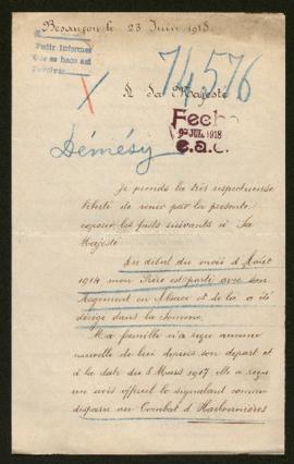 Expediente de Félix Emile Démésy