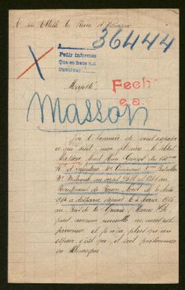 Expediente de Marcel Henri Georges Masson