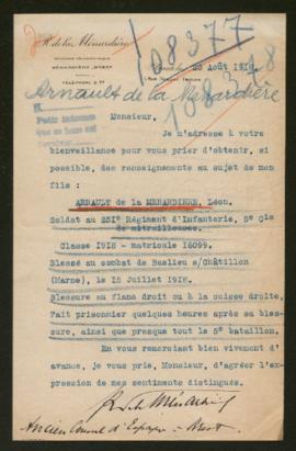 Expediente de Léon Arnault de La Ménardière y Eugène Vacher