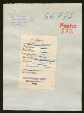 Expediente de Jean Louis Auguste Gautreau