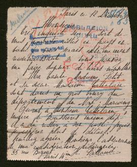 Expediente de madame Petie y madame Cattelain