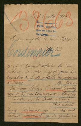 Expediente de la familia Cordonnier Crombez