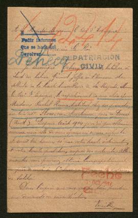 Expediente de Rachel Dehecq Huon y sus hijos