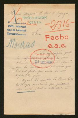 Expediente de J. B. Mouras y la familia Sorlet Mouras