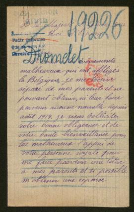 Expediente de madame veuve Dromelet Chantrenne