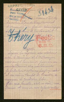 Expediente de la familia Théry Bourgois