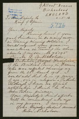 Expediente de J. G. Nicholson