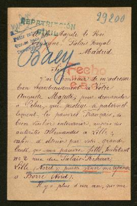 Expediente de mademoiselle Bacy