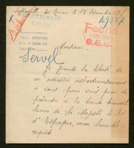 Expediente de Victor Servel y Georgette Odile Servel