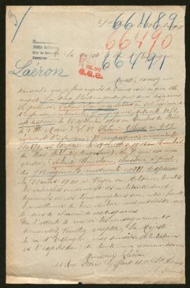 Expediente de los hermanos François y Albert Laéron y Guislain Solente