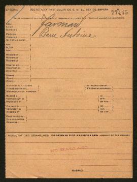 Expediente de René Antoine Jarmard