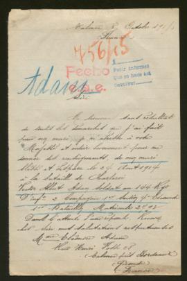 Expediente de Victor Albert Adam