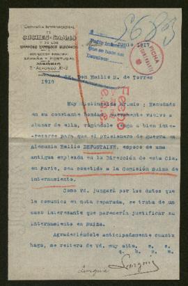 Expediente de Emile Defontaine